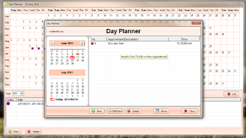 Screenshot of SSuite Year and Day Planner. Free SSuite Office Software and Suites including free downloads of Microsoft Software Applications.