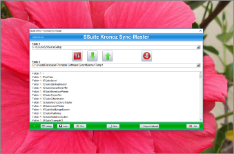 Screenshot of SSuite Office Kronoz Sync-Master. SSuite Kronoz Sync-Master is a very small and capable application to help you synchronize any folder or drive that you may have. It is possible to synchronize both selected folders or to synchronize in one direction only. Updated for the latest Desktop, Laptop, and Surface Pro tablets.