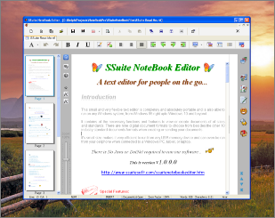 Screenshot of SSuite NoteBook Editor text editor. This small text editor has just enough functionality to start you on writing that important novel, short-story or article, without any bells and whistles to distract you. It also includes all the necessary editing short-cut keys for power users. Get writing from the first moment you start the application. It has all the important functions and text formatting needed to get you busy. Full statistics are visible on the status bar, keeping you abreast of your text document as you type.Updated for the latest Dekstop, Laptop, and Surface Pro tablets.