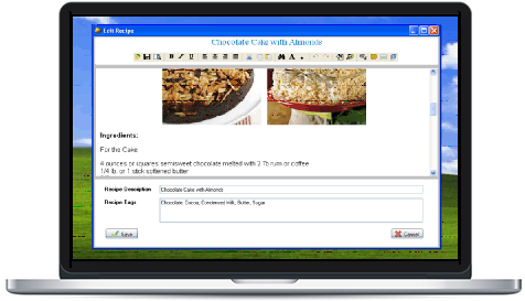 Screenshot of SSuite Office - Recipe Organiser Window 